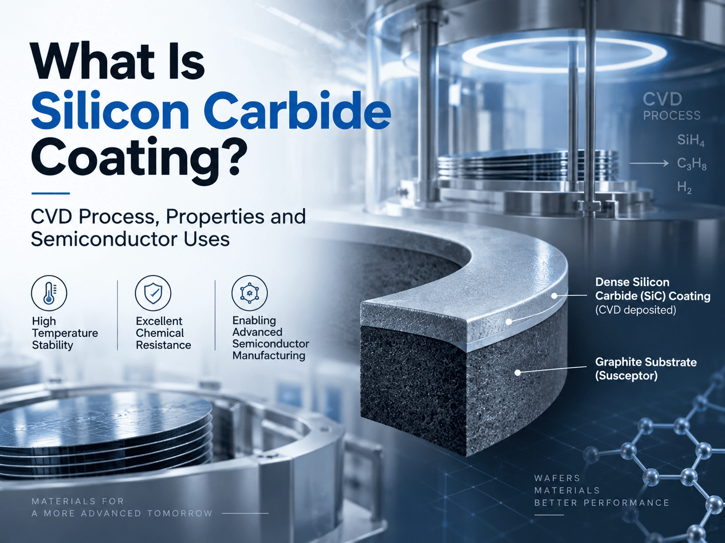 Ano ang Silicon Carbide Coating? Proseso ng CVD, Mga Katangian at Paggamit ng Semiconductor